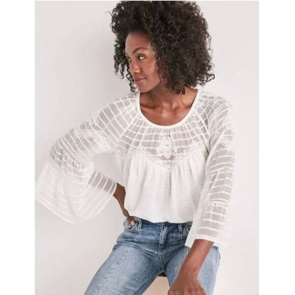 Lucky Brand NWT White Lace Top Women’s Size XL Retails for $79 - Picture 1 of 9